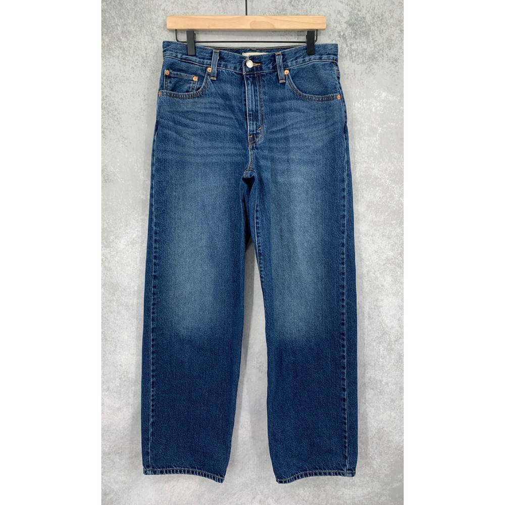 Levis Wide Leg Jeans Womens 28 Blue Baggy Dad Medium Wash Denim Pants